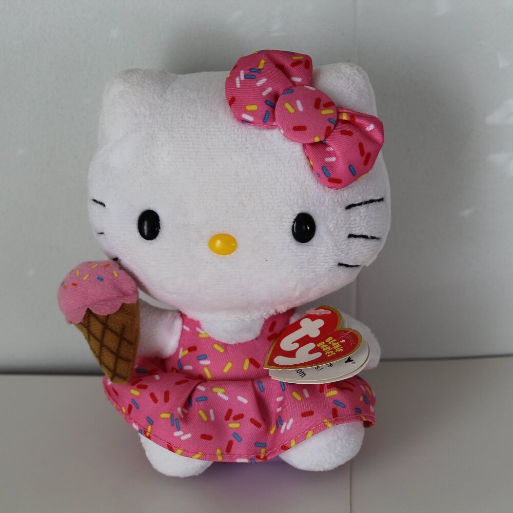 Ty Beanie Babies Hello Kitty Sprinkles Retired Plush Stuffed Animal (1)